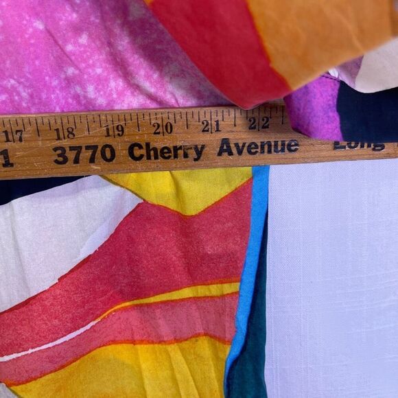 Mara Hoffman Multicolor Sara Printed Puff Sleeve Cotton Poplin Midi Dress Sz XXS - Picture 11 of 12